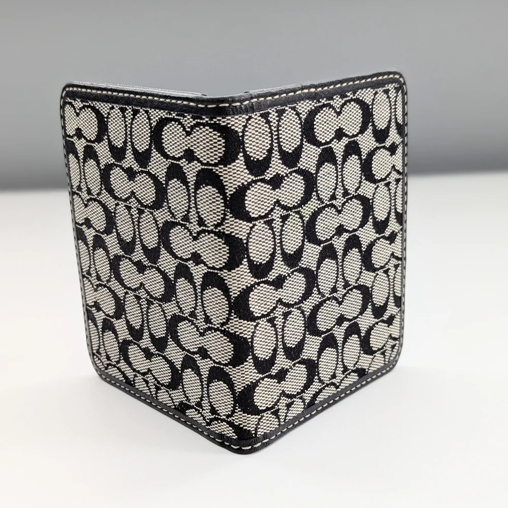 Coach Vintage Y2K Signature Logo Card/Photo Holder with 2 Plastic Covered Slots - Picture 2 of 13